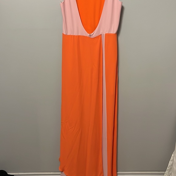 BCBGMaxAzria Pink Orange Gown Size 12 - Picture 5 of 6